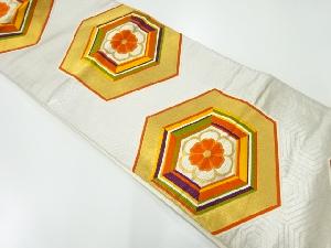 アンティーク　亀甲に花模様織り出し袋帯（材料）